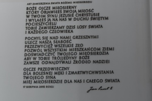 akt zawierzenia świata bożemu miłosierdziu